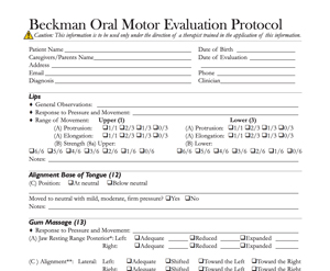 Beckman Oral Motor Evaluation Protocol preview