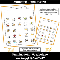 Flip-To-Win Matching Game Thanksgiving Insert preview