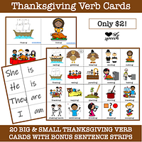 Thanksgiving Big and Little Verb Cards preview