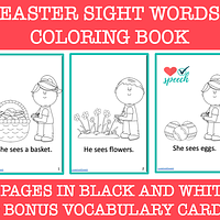 Easter Sight Words Coloring Book Emergent Readers preview