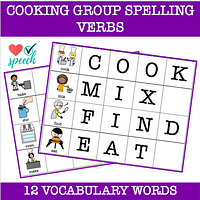 Cooking Group Spelling Vocabulary Strips LOW PREP preview