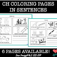 Articulation /ch/ Sentence Coloring Sheets: All Positions preview