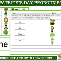 St. Patrick’s Day Pronoun Sort and Worksheet preview
