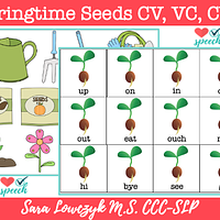 Springtime CV, VC, CVC Words For Apraxia preview