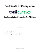Tobii Dynavox Certificate of Completion: Implementation Strategies For TD Snap - image