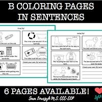 Articulation /b/ Sentence Coloring Sheets: All Positions preview