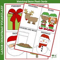 Large Vocabulary Cards For Christmas (Matching Game/Go-Fish) LOW PREP preview