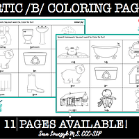 Articulation /b/ Coloring Sheets: All Positions preview
