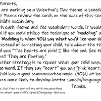Valentine’s Day Vocabulary and Parent Handout preview
