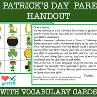 St. Patrick’s Day Parent Handout and Vocabulary preview