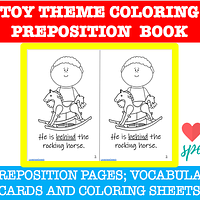 Toy Preposition Coloring Book Emergent Reader preview