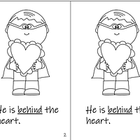 Valentine’s Day Preposition Coloring Book In B&W preview