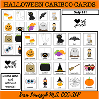 Halloween Vocabulary Cariboo Cards preview