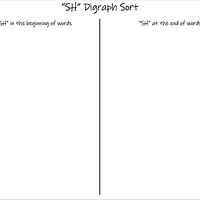 ’sh' Digraph Vocabulary Page, Sorting Activity and Sentence Worksheet. preview
