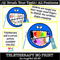 Articulation /d/ Brush Your Teeth Activity All Positions preview