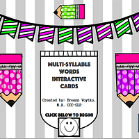 Multi-Syllable Words Interactive PDF Cards preview